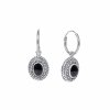 Sterling Silver Black Onyx Hoop Earrings