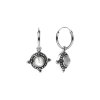 Rainbow Moonstone Sterling Silver Vintage Hoop Earrings