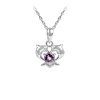 Sterling Silver Amethyst Twin Dolphin Pendant With Chain 18 Inches