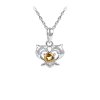 Sterling Silver Citrine Twin Dolphin Pendant With Chain 18 Inches