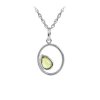 Sterling Silver Peridot Pendant With Chain 18 Inches