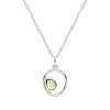 Sterling Silver Peridot Pendant With Chain 18 Inches
