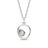 Rainbow Moonstone Sterling Silver Circle Pendant Necklace