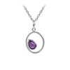 Sterling Silver Amethyst Pendant With Chain 18 Inches