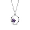 Sterling Silver Amethyst Pendant With Chain 18 Inches