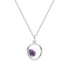 Sterling Silver Amethyst Pendant With Chain 18 Inches