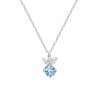 Sterling Silver Sky Blue Topaz Pendant With Chain 18 Inches
