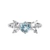 Sterling Silver Sky Blue Topaz and White Topaz Ring
