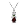 Sterling Silver Garnet with Chrome Diopside Pendant With Chain 18 Inches