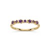 Sterling Silver African Amethyst Ring Over 18K Yellow Gold Plated