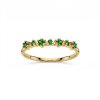 Sterling Silver Chrome Diopside Ring Over 18K Yellow Gold Plated