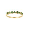 Sterling Silver Emeral Ring Over 18K Yellow Gold Plated