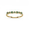 Sterling Silver Emeral Ring Over 18K Yellow Gold Plated