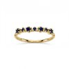 Sterling Silver Black Spinel Ring Over 18K Yellow Gold Plated