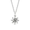 Sterling Silver flower Pendant With Chain 18 Inches
