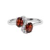 Sterling Silver Red Garnet Ring