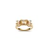 Sterling Silver Citrine & White Topaz Ring Over 18K Yellow Gold Plated