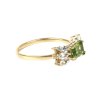 Sterling Silver Peridot with Sky Blue Topaz Ring Over 18K Yellow Gold Plated