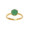 Sterling Silver Emerald Ring Over 18k Yellow Gold Plated