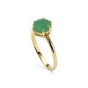 Sterling Silver Emerald Ring Over 18k Yellow Gold Plated