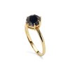 Sterling Silver Blue Sapphire Ring Over 18K Yellow Gold Plated