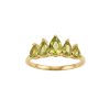 Sterling Silver Peridot Ring Over 18K Yellow Gold Plated