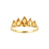 Sterling Silver Citrine Ring Over 18K Yellow Gold Plated