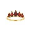 Sterling Silver Garnet Ring Over 18K Yellow Gold Plated