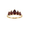 Sterling Silver Garnet Ring Over 18K Yellow Gold Plated