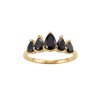 Sterling Silver Black Spinel Ring Over 18K Yellow Gold Plated