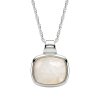Rainbow Moonstone Sterling Silver Rectangle Pendant Necklace
