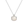 Rainbow Moonstone Sterling Silver Rectangle Pendant Necklace