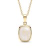 Rainbow Moonstone 18K Yellow Gold Plated Sterling Silver Rectangle Pendant Necklace