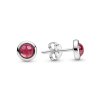 Sterling Silver Pink Tourmaline Stud Earrings