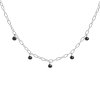 Sterling Silver Black Onyx Paperclip Necklace 18 Inches