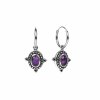 Sterling Silver Amethyst Hoop Earrings