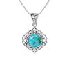 Sterling Silver Turquoise Pendant with Chain 18 Inches