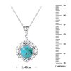 Sterling Silver Turquoise Pendant with Chain 18 Inches