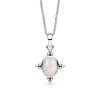 Sterling Silver Rainbow Moonstone Pendant with Chain 18 Inches