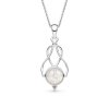 Sterling Silver Rainbow Moonstone Pendant with Chain 18 Inches