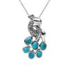 Sterling Silver Turquoise Pendant with Chain 18 Inches