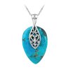 Sterling Silver Turquoise Pendant with Chain 18 Inch