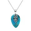 Sterling Silver Turquoise Pendant with Chain 18 Inch