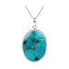 Sterling Silver Turquoise Pendant with Chain 18 Inch