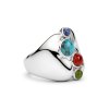 Sterling Silver Multi-Color Stones Ring