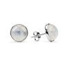 Sterling Silver Rainbow Moonstone Earrings 10 mm