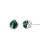 Sterling Silver Malachite Earrings 6 mm