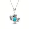 Sterling Silver Turquoise Cactus