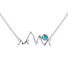 Sterling Silver Turquoise Mountain Necklace 18 Inches