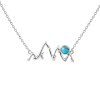 Sterling Silver Turquoise Mountain Necklace 18 Inches